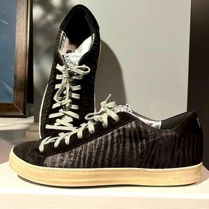 P448 John Zebra Black Suede Sneakers